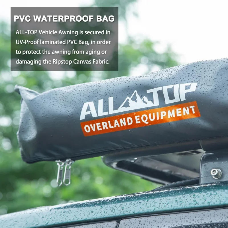 Vehicle Awning 8.2 'x 10' Roof Rack Pull-Out Sun Shade,Weatherproof 4x4 Side Awning for Camping & Overland (Hardware included)