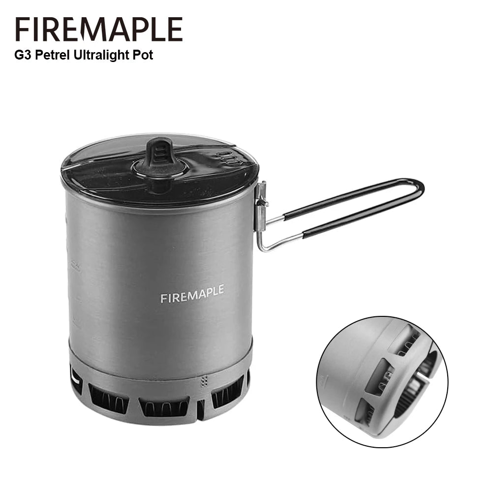 Fire-Maple 600ml G3 Petrel Ultralight Pot Lightweight Outdoor High Efficiency Heat Exchanger Pot Portable for Hiking Travel