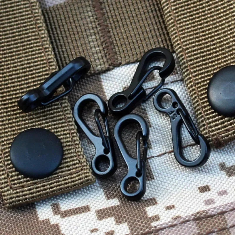 10Pcs Mini SF Spring Backpack Clasps Climbing Carabiners EDC Keychain Camping Bottle Hooks Paracord Tactical Survival Gear