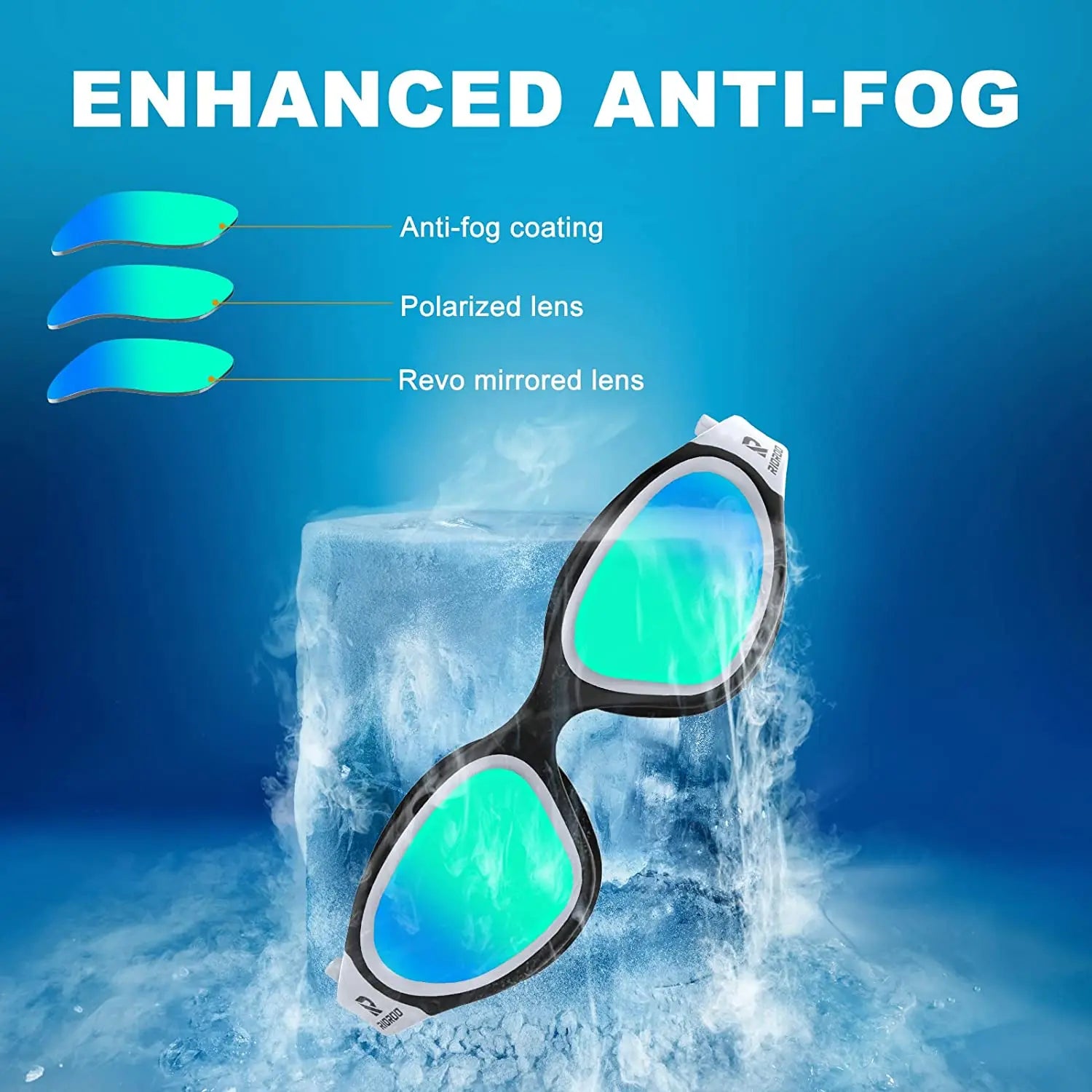 Swimming Glasses Adults Polarized Swim Goggles for Anti Fog/No Leak/Clear Wide Vision/UV Protection/Professional Pool Open Water