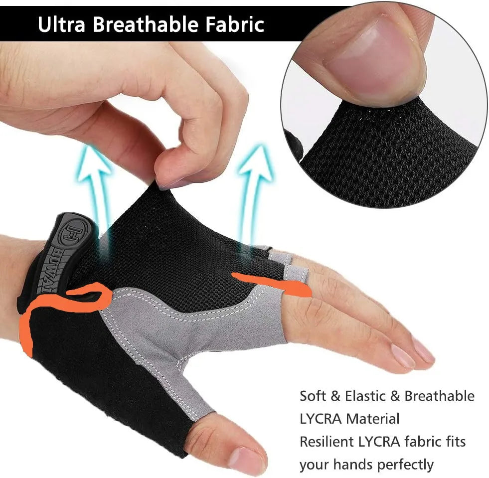 Cycling Gloves | Anti-Slip, Shock-Absorbing, Breathable Half-Finger Bike Gloves