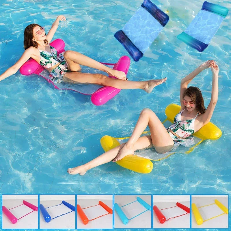 Inflatable Water Hammock Recliner | Floating Swimming Mattress for Pool, Beach, & Party Fun