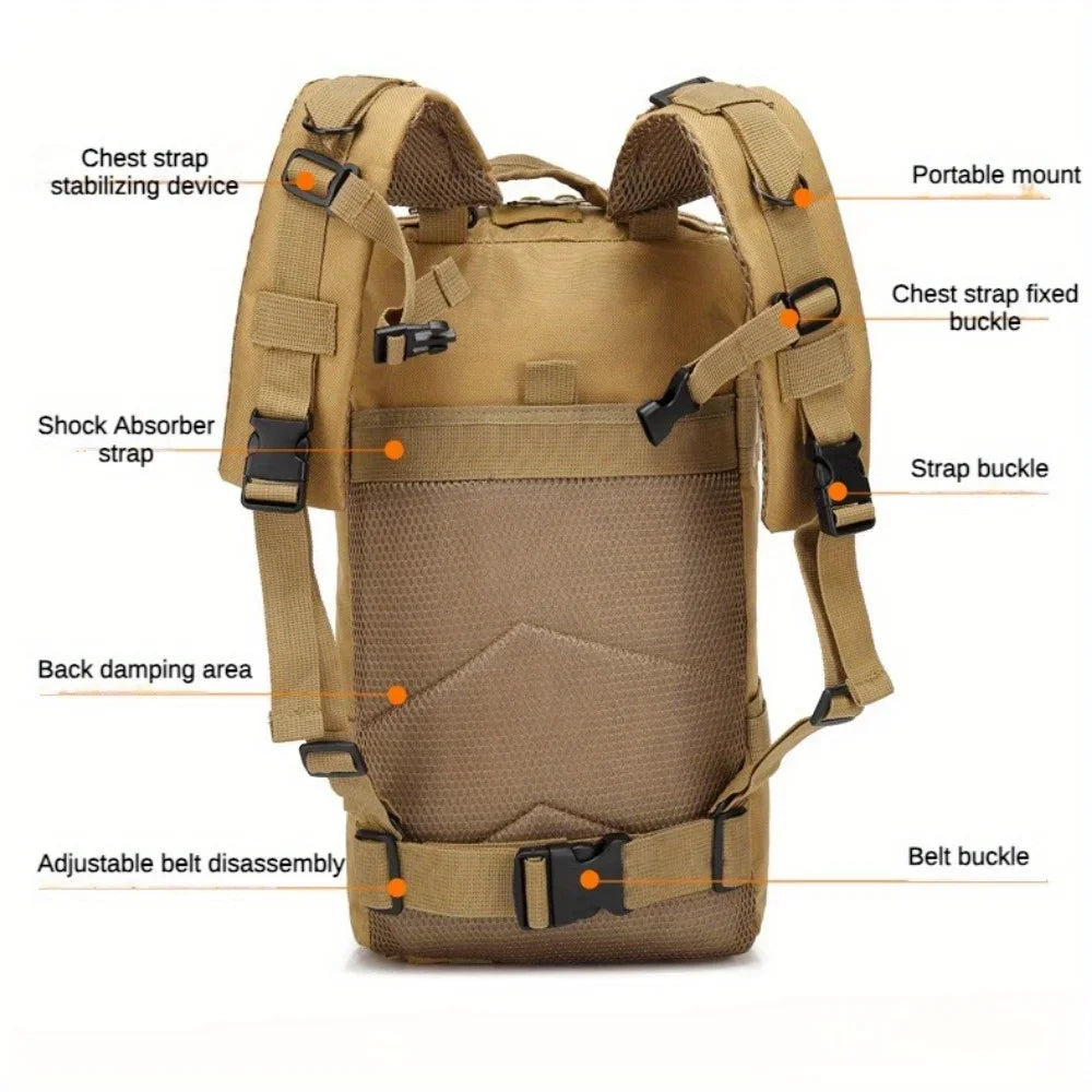 hiking backpack for men's multi-functional military camouflage backpack for outdoor mountaineering
