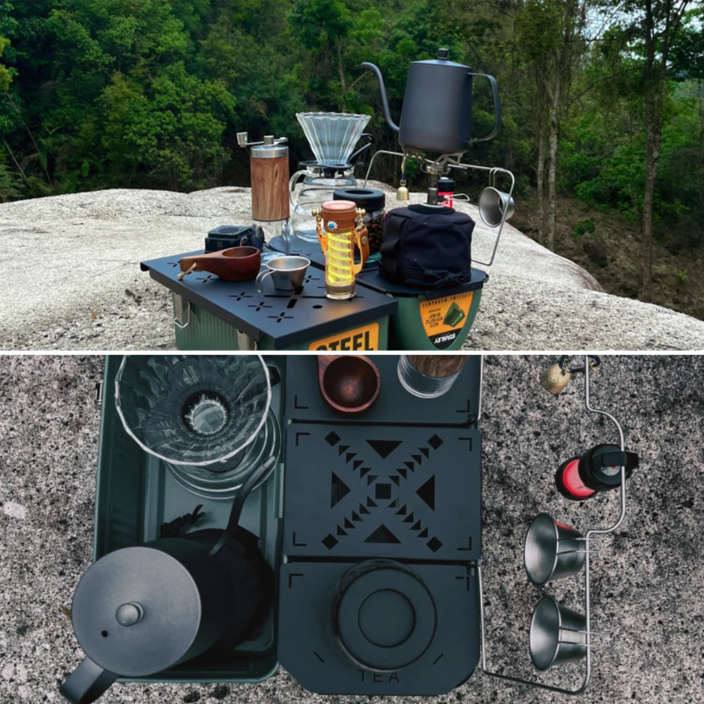 Folding Table Top Aluminum Alloy Table Board Plate Mini Shelf for Stanley Lunch Box 9.4L Camping Gear