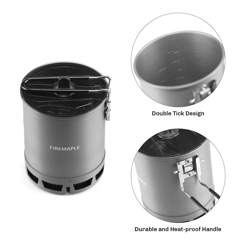 Fire-Maple 600ml G3 Petrel Ultralight Pot Lightweight Outdoor High Efficiency Heat Exchanger Pot Portable for Hiking Travel