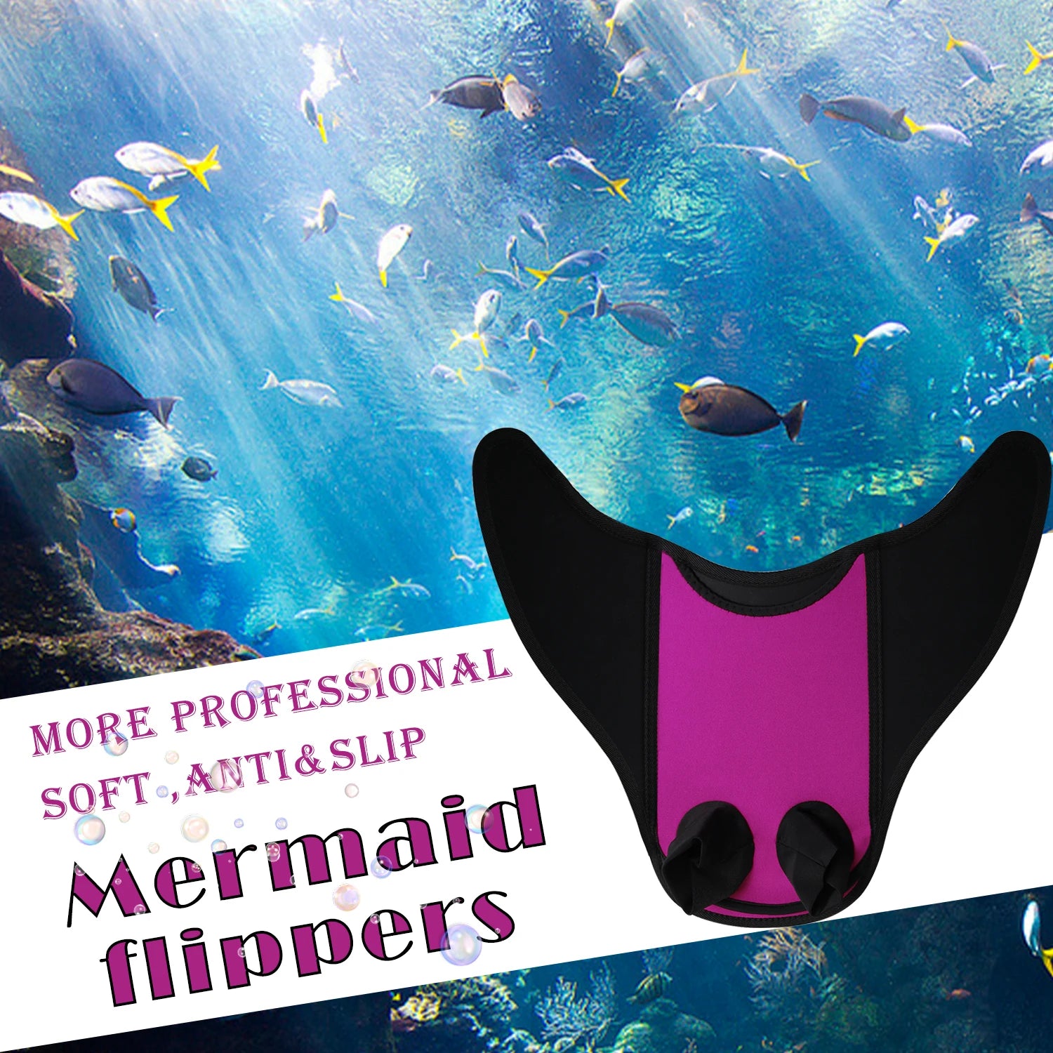 Teen Mermaid Tail Fins, Swim & Snorkel Like A Mermaid with Durable, Full Foot Coverage - Perfect for Water Sports Enthusiasts