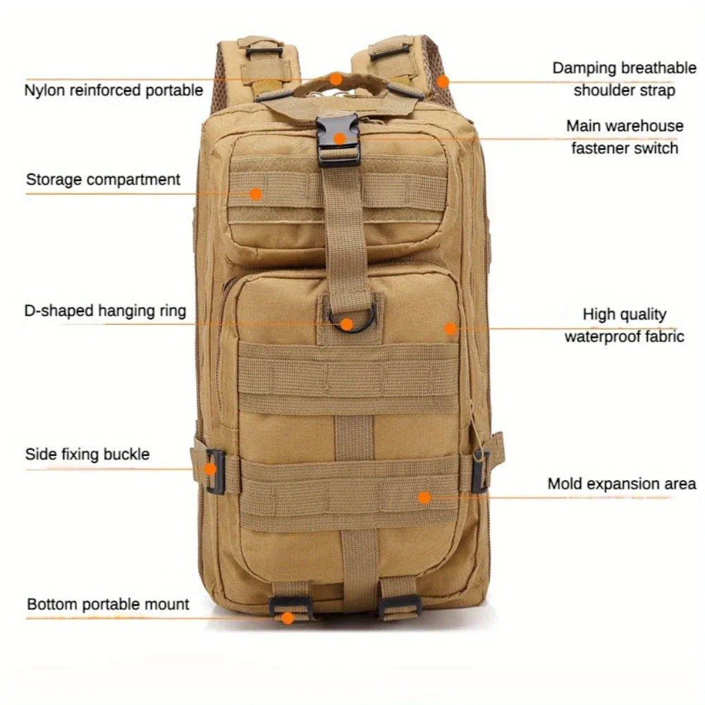 hiking backpack for men's multi-functional military camouflage backpack for outdoor mountaineering