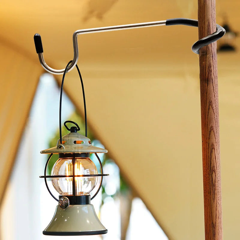 Stainless Steel Camping Light Pole Hook | Multifunctional Outdoor Lamp Stand Hook for Camping