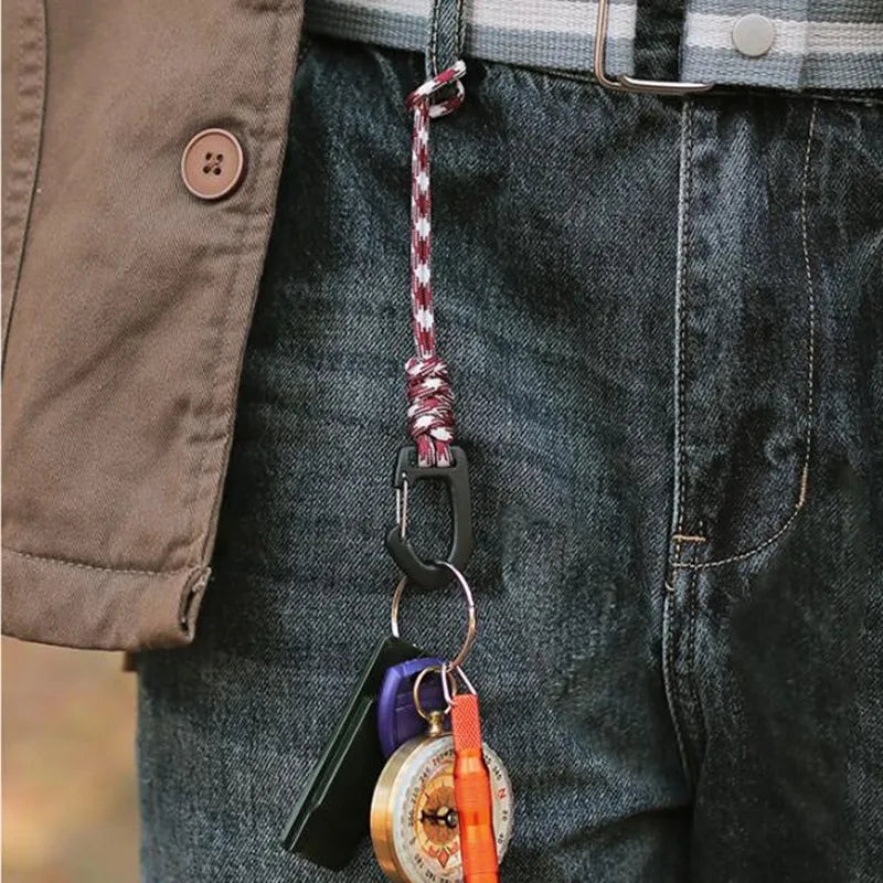 3-Piece Outdoor Lanyard Set | High-Strength Paracord with Quick Hang Hooks & Backpack Buckles