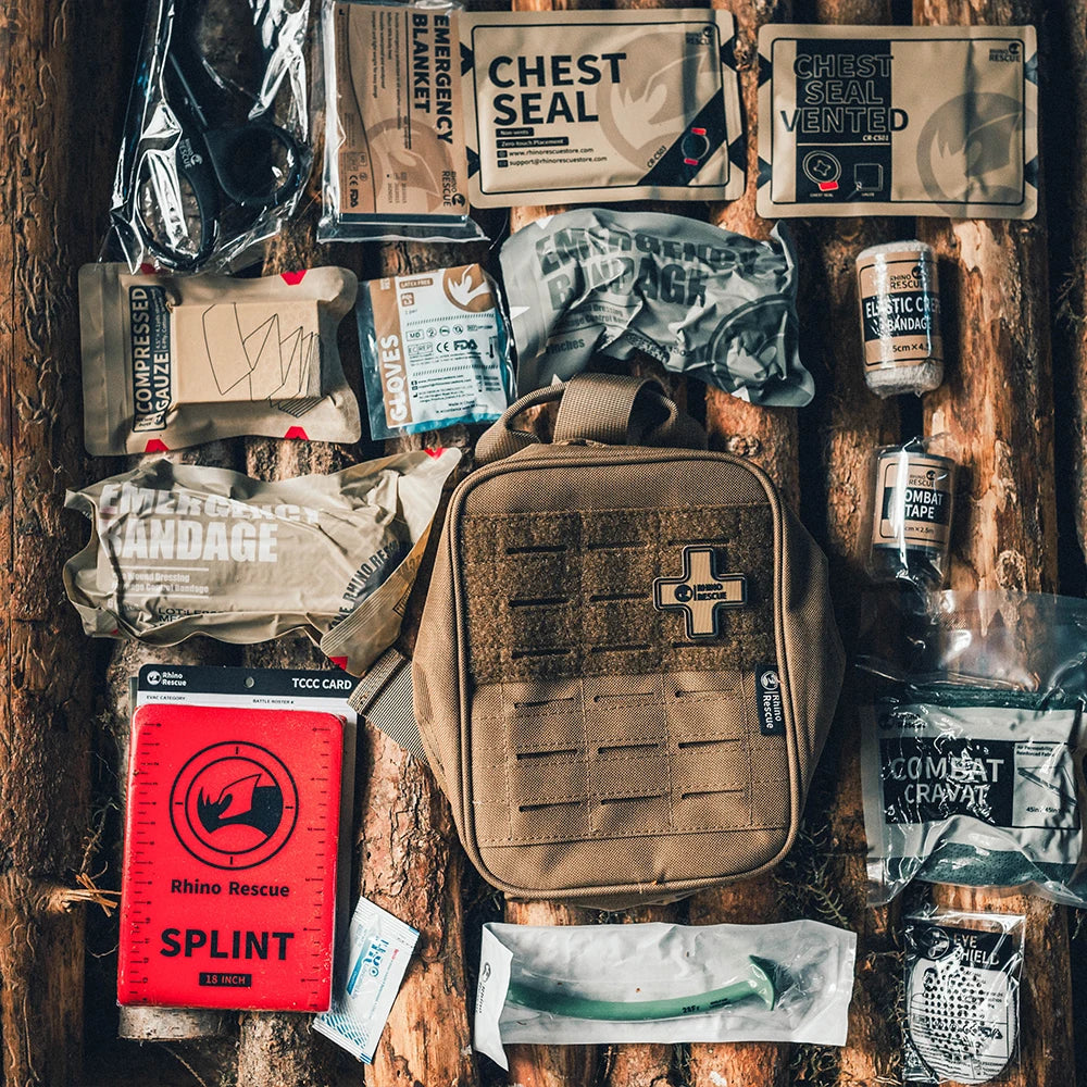 RHINO RESCUE-SE IFAK Trauma First Aid Kit,Tactical Medical Pouch for Car Home Travel Hiking and Camping,Emergency Survival Gear