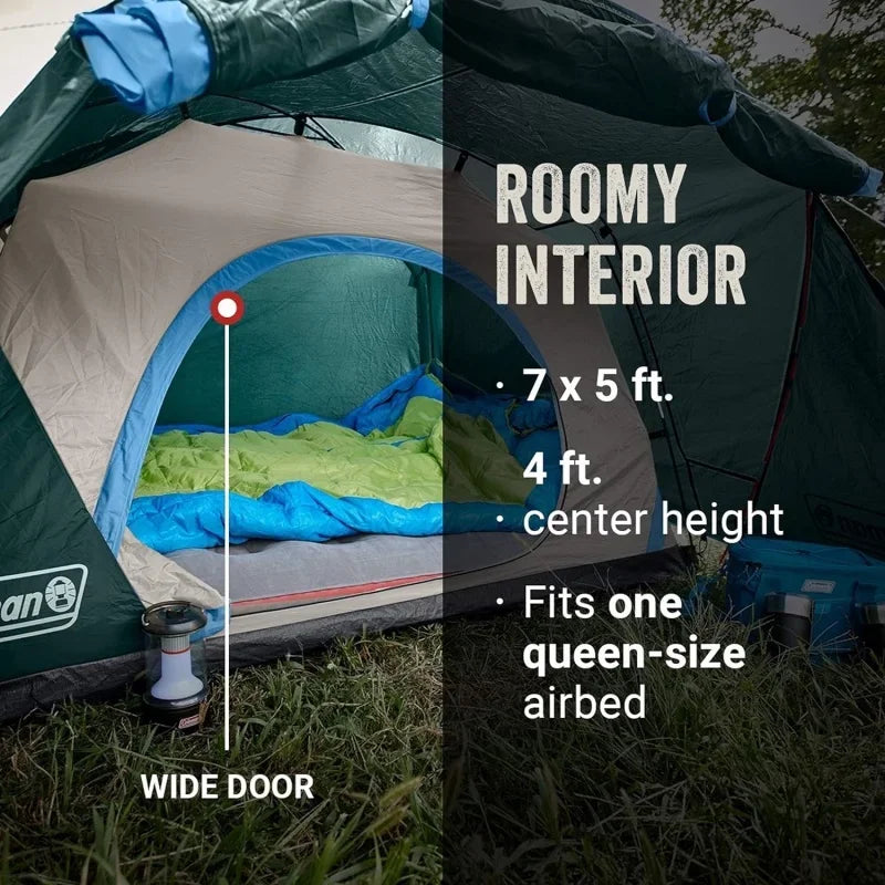 Skydome Camping Tent with Full-Fly Weather Vestibule, 2/4/6 Person Weatherproof Tent with Rainfly, Carry Bag, Storage Pockets, a