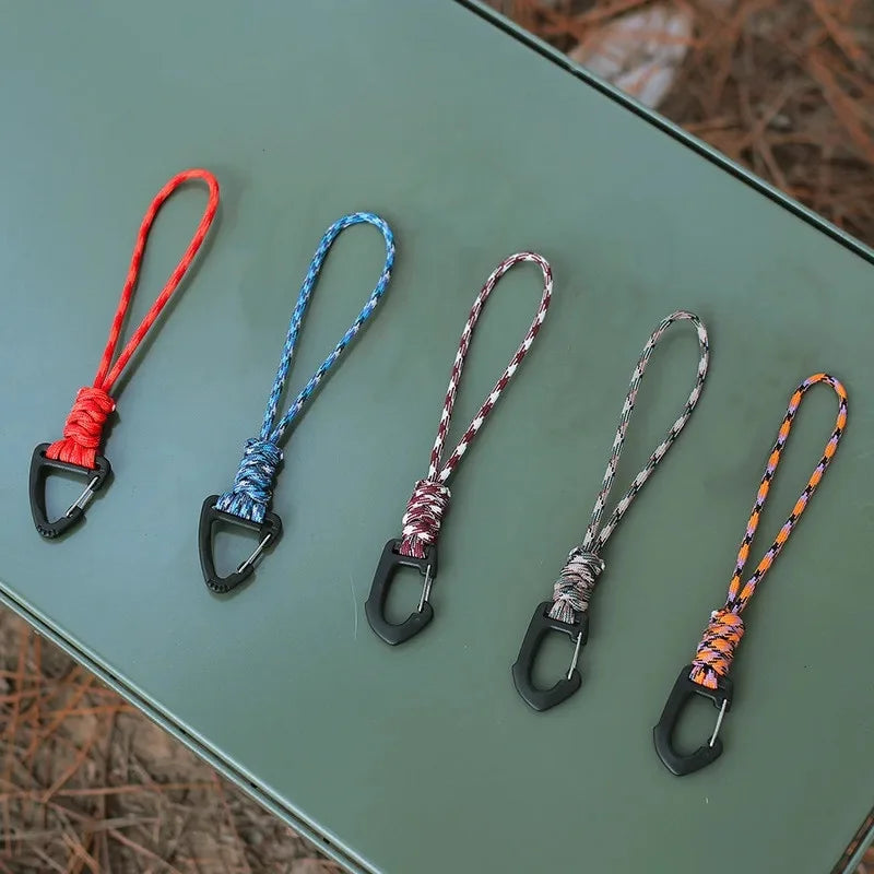 3-Piece Outdoor Lanyard Set | High-Strength Paracord with Quick Hang Hooks & Backpack Buckles