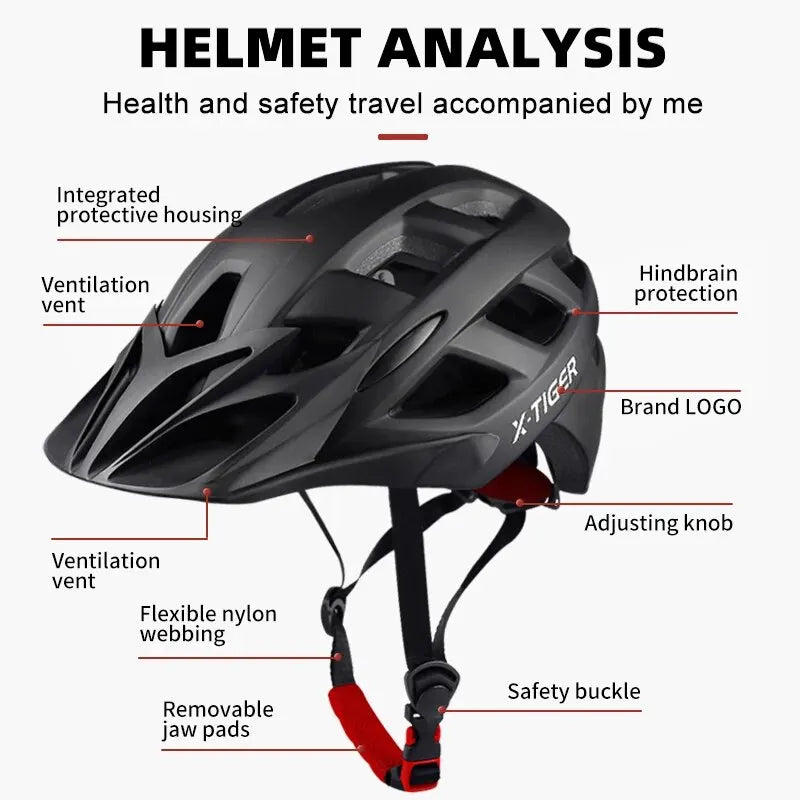 X-TIGER Outdoor Bicycle Helmet Integrally-molded Mountain Bike Helmet Ultralight Racing Cycling Helmet Cycling Equipment