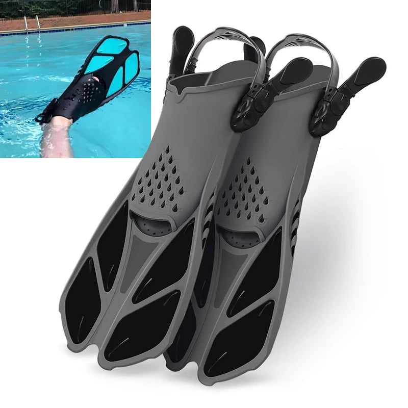 Adjustable Adult Swimming Fins |Snorkeling & Diving Flippers for Water Sports