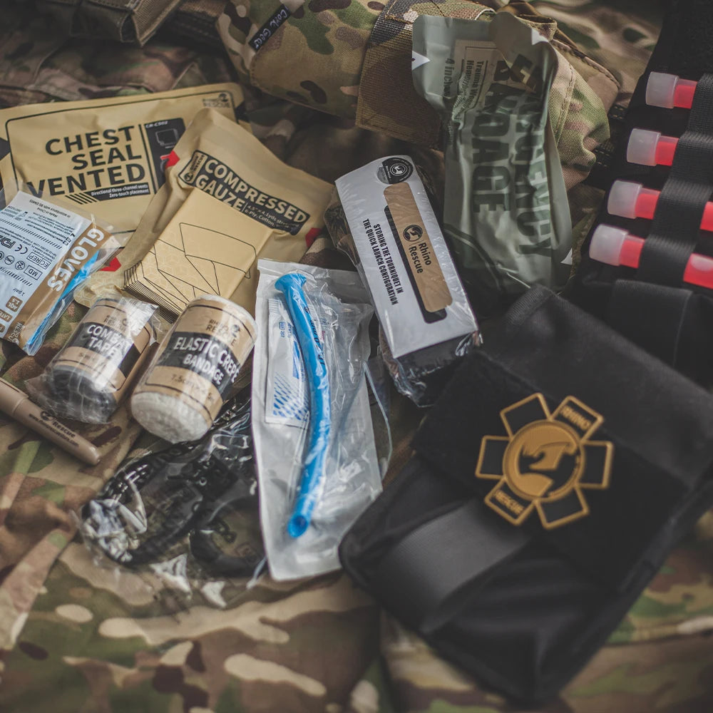 Rhino Rescue Tactical First Aid Kit, IFAK With Molle,Survival Pouch For Camping Hiking And Fishing,Outdoor Trauma Kit