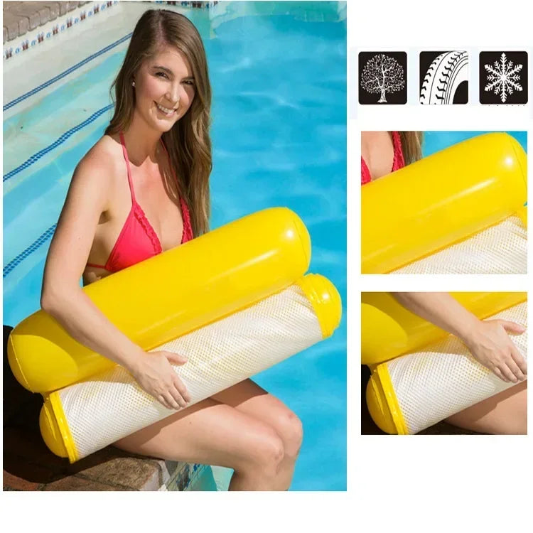 Inflatable Water Hammock Recliner | Floating Swimming Mattress for Pool, Beach, & Party Fun