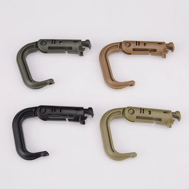 5PC Plastic Shackle Carabiner D-Ring Clip | MOLLE Webbing Buckle for Outdoor Hiking & Camping Gear