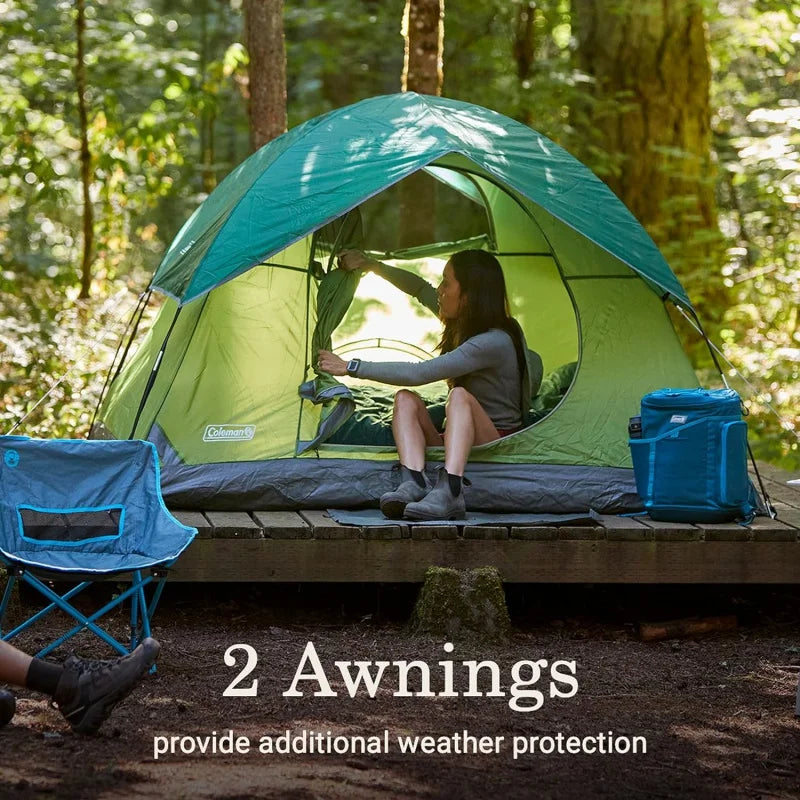 Sundome Camping Tent, 2/3/4/6 Person Dome Tent with Snag-Free Poles for Easy Setup in Under 10 Mins, Included Rainfly Blocks Win