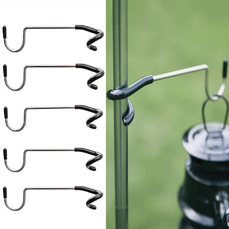 Stainless Steel Camping Light Pole Hook | Multifunctional Outdoor Lamp Stand Hook for Camping
