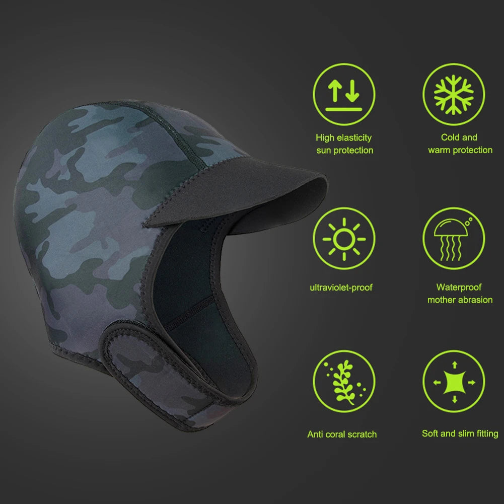 Professional Diving Hood Cap | Snorkeling, Scuba, and Water Sports Headgear