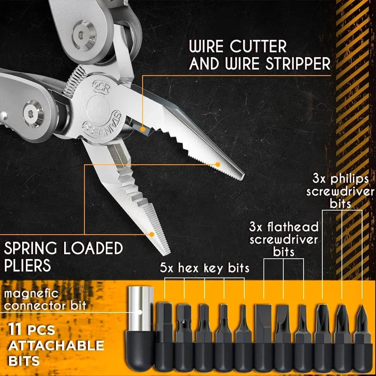 24-in-1 Multitool Pliers | Professional Multi-Tool for Survival, Camping, and Hunting | Perfect Gift for Men, Dad, Husband