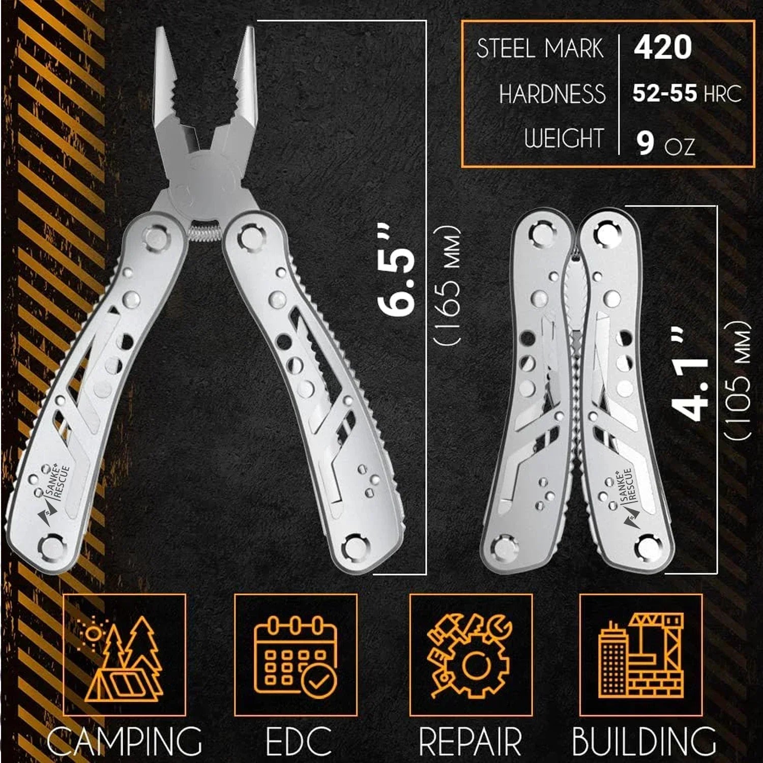 24-in-1 Multitool Pliers | Professional Multi-Tool for Survival, Camping, and Hunting | Perfect Gift for Men, Dad, Husband