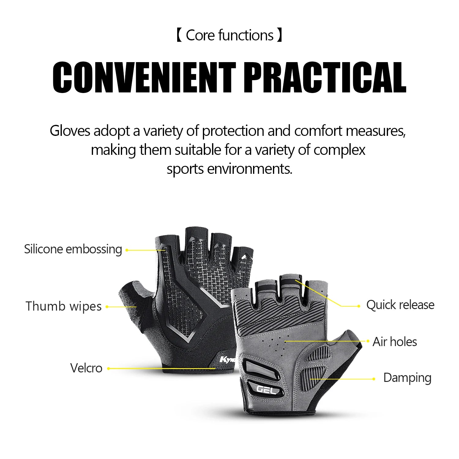 Half-Finger Cycling Gloves for Men & Women | Shock-Absorbing Liquid Silicone Bike & Fitness Gloves