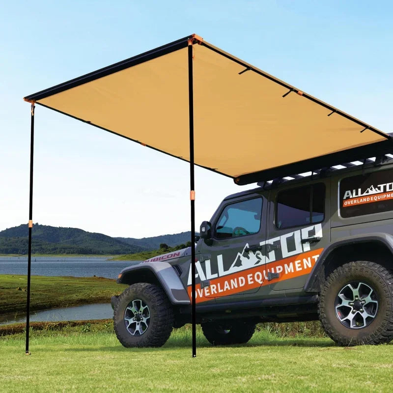 Vehicle Awning 8.2 'x 10' Roof Rack Pull-Out Sun Shade,Weatherproof 4x4 Side Awning for Camping & Overland (Hardware included)