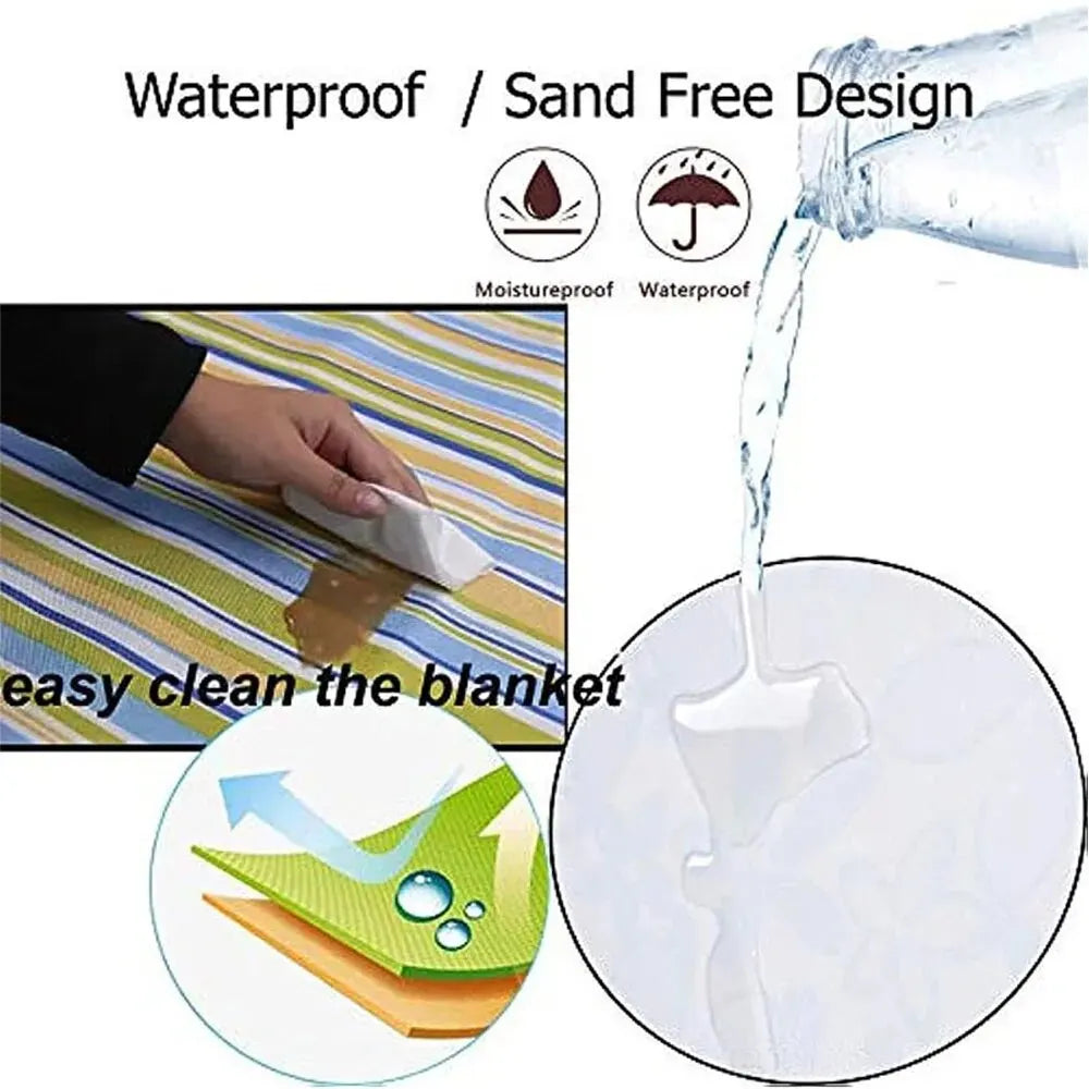 Waterproof Outdoor Picnic Mat Camping Beach Mat Plaid Portable Hiking Travel Sleeping Blanket Folding Grassland Pad Carpet